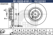 B1.G222-0101.1 Brzdový kotouč GALFER