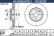 B1.G222-0107.1 Brzdový kotouč GALFER