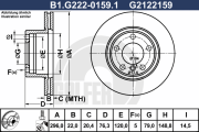 B1.G222-0159.1 Brzdový kotouč GALFER