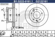 B1.G222-0161.1 Brzdový kotouč GALFER