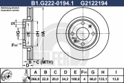 B1.G222-0194.1 Brzdový kotouč GALFER