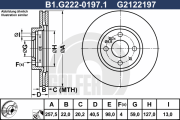 B1.G222-0197.1 GALFER brzdový kotúč B1.G222-0197.1 GALFER