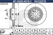B1.G222-0219.1 GALFER brzdový kotúč B1.G222-0219.1 GALFER