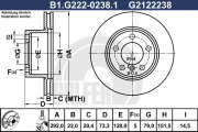 B1.G222-0238.1 GALFER brzdový kotúč B1.G222-0238.1 GALFER