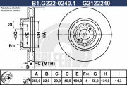 B1.G222-0240.1 GALFER brzdový kotúč B1.G222-0240.1 GALFER