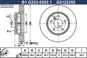 B1.G222-0292.1 GALFER brzdový kotúč B1.G222-0292.1 GALFER