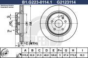 B1.G223-0114.1 Brzdový kotouč GALFER