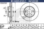 B1.G223-0123.1 Brzdový kotouč GALFER