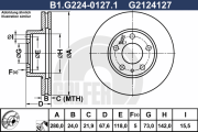 B1.G224-0127.1 GALFER brzdový kotúč B1.G224-0127.1 GALFER