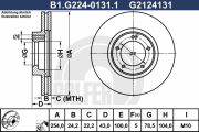 B1.G224-0131.1 GALFER brzdový kotúč B1.G224-0131.1 GALFER