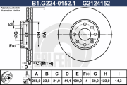 B1.G224-0152.1 Brzdový kotouč GALFER