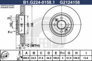 B1.G224-0158.1 Brzdový kotouč GALFER