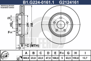B1.G224-0161.1 Brzdový kotouč GALFER