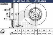 B1.G224-0169.1 GALFER brzdový kotúč B1.G224-0169.1 GALFER