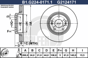 B1.G224-0171.1 Brzdový kotouč GALFER