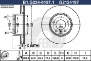 B1.G224-0197.1 GALFER brzdový kotúč B1.G224-0197.1 GALFER
