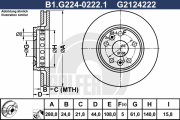 B1.G224-0222.1 Brzdový kotouč GALFER