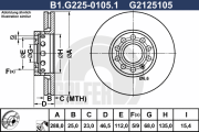 B1.G225-0105.1 GALFER brzdový kotúč B1.G225-0105.1 GALFER