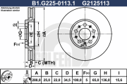 B1.G225-0113.1 GALFER brzdový kotúč B1.G225-0113.1 GALFER