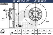 B1.G225-0137.1 GALFER brzdový kotúč B1.G225-0137.1 GALFER