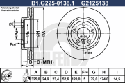 B1.G225-0138.1 GALFER brzdový kotúč B1.G225-0138.1 GALFER