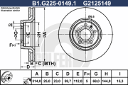 B1.G225-0149.1 Brzdový kotouč GALFER