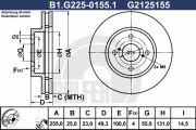 B1.G225-0155.1 GALFER brzdový kotúč B1.G225-0155.1 GALFER