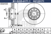 B1.G225-0171.1 Brzdový kotouč GALFER