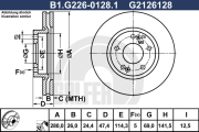 B1.G226-0128.1 GALFER brzdový kotúč B1.G226-0128.1 GALFER