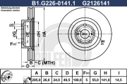 B1.G226-0141.1 Brzdový kotouč GALFER