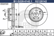 B1.G228-0142.1 Brzdový kotouč GALFER