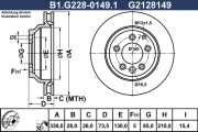 B1.G228-0149.1 GALFER brzdový kotúč B1.G228-0149.1 GALFER