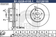 B1.G228-0155.1 GALFER brzdový kotúč B1.G228-0155.1 GALFER