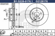 B1.G228-0176.1 GALFER brzdový kotúč B1.G228-0176.1 GALFER