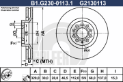 B1.G230-0113.1 GALFER brzdový kotúč B1.G230-0113.1 GALFER