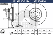 B1.G230-0114.1 GALFER brzdový kotúč B1.G230-0114.1 GALFER