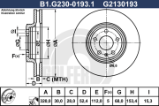 B1.G230-0193.1 GALFER brzdový kotúč B1.G230-0193.1 GALFER