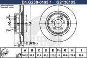 B1.G230-0195.1 GALFER brzdový kotúč B1.G230-0195.1 GALFER