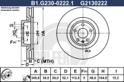 B1.G230-0222.1 Brzdový kotouč GALFER