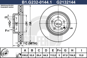 B1.G232-0144.1 Brzdový kotouč GALFER