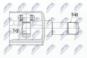 NPW-FR-061 Sada kloubů, hnací hřídel NTY
