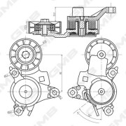 GAT21050 Napínák, žebrovaný klínový řemen GMB