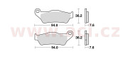 746CM46 brzdové doštičky, Braking (sinterová zmes CM46) 2 ks v balení 746CM46 BRAKING