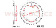 JTR752.45 oceľová rozeta pre sekundárne reťaze typu 525, JT (45 zubov) JTR752.45 JT