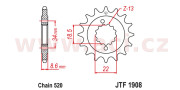 JTF1908.15 reťazové koliesko pre sekundárne reťaze typu 520, JT (15 zubov) JTF1908.15 JT