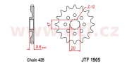 JTF1905.13 reťazové koliesko pre sekundárne reťaze typu 428, JT (13 zubov) JTF1905.13 JT