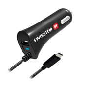 20111500 USB adaptér 1x + USB-C kábel (pevný) Swissten