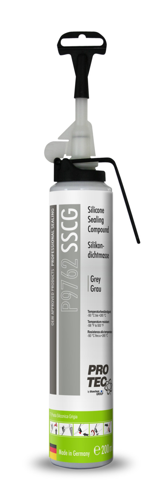 P9762 PROTEC silicone sealing compound grey 200 ml P9762 PROTEC