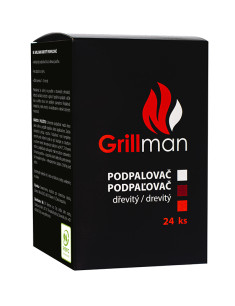 6100000 GRILLMAN Dřevitý podpalovač 24 ks GRILLMAN