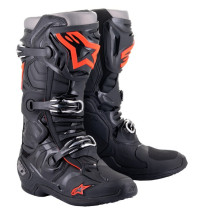 M130-508-42 boty TECH 10, ALPINESTARS černá/červená fluo/šedá, vel. 42 ACI